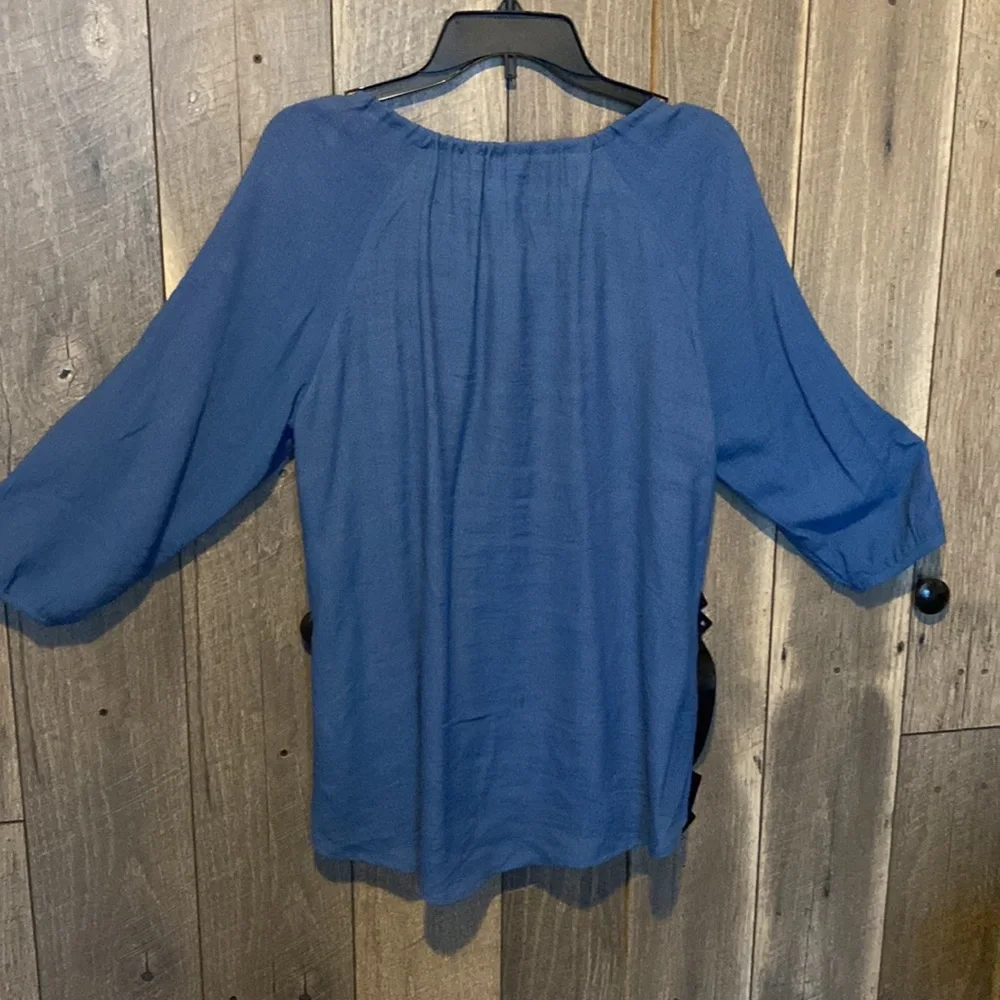 Spense Peasant Embroidered Blue Women’s Top. - Picture 2 of 4